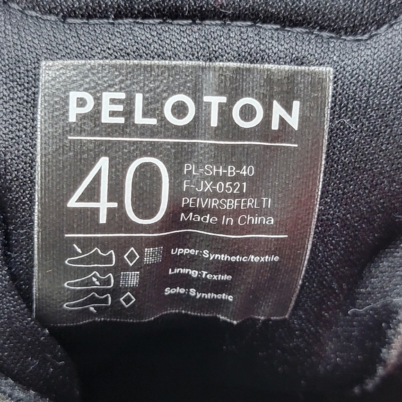 Peloton Size 40 US Men\'s 7 Women\'s 9 Cycling Black Bike Shoes PL-SH-B-40 main image 5